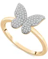 Wrapped Diamond Butterfly Ring (1/6 Ct. T.w.) In 14k Gold, Created For Macy's (also Available In Black Diamo
