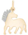 Wrapped Diamond Chinese Zodiac Charm Pendant (1/20 Ct. T.w.) In 10k Gold, Exclusively At Macy's In Horse