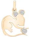 Wrapped Diamond Chinese Zodiac Charm Pendant (1/20 Ct. T.w.) In 10k Gold, Exclusively At Macy's In Rat