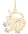 Wrapped Diamond Chinese Zodiac Charm Pendant (1/20 Ct. T.w.) In 10k Gold, Exclusively At Macy's In Tiger