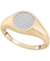 Wrapped Diamond Circle Ring (1/6 Ct. T.w.) In 10k Yellow Gold With White Rhodium In Gold