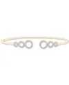 Wrapped Diamond Circles Wire Cuff Bangle Bracelet (1/4 Ct. T.w.) In 14k Gold, Created For Macy's In Yellow Gold