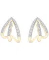 Wrapped Diamond Claw Stud Earrings (1/6 Ct. T.w.) In 14k Yellow Gold In Gold