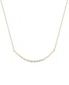 Wrapped Diamond Curved Bar Statement Necklace (1/4 Ct. T.w.) In 14k Gold, 15" + 2" Extender, Created For Mac In Gold