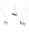 Wrapped Diamond Dog Pendant Necklace Collection In 10k White Gold 18 2 Extender Created For Macys In White Gold