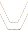 Wrapped Diamond Double Bar Layered Necklace (1/6 Ct. T.w.) In 10k White Or Yellow Gold, 17" + 1" Extender, C In Yellow Gold