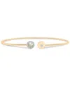 Wrapped Diamond Halo Cuff Bangle Bracelet (1/10 Ct. T.w.) In 10k Gold, Created For Macy's In Yellow Gold