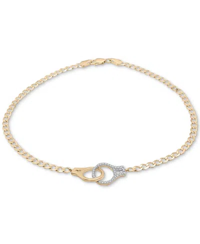 Wrapped Diamond Handcuff Ankle Bracelet (1/6 Ct. T.w.) In 10k Gold, Created For Macy's In Yellow Gold