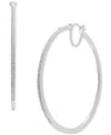 Wrapped Diamond In & Out Medium Hoop Earrings (1/2 Ct. T.w.) In Sterling Silver Or 14k Gold-plated Sterling In Sterling Silver