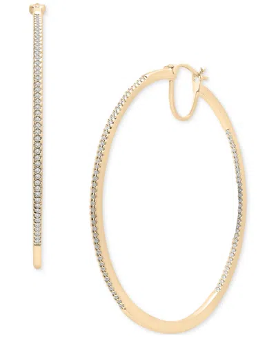 Wrapped Diamond In & Out Medium Hoop Earrings (1/2 Ct. T.w.) In Sterling Silver Or 14k Gold-plated Sterling In Gold-plated Sterling Silver