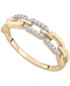 Wrapped Diamond Linked Ring (1/10 Ct. T.w.) In 10k Yellow Gold With White Rhodium In Gold