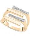 Wrapped Diamond Multirow Wrap Ring (1/4 Ct. T.w.) In 10k Gold, Created For Macy's In Yellow Gold