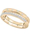 Wrapped Diamond Open Double Ring (1/6 Ct. T.w.) In 10k Yellow Gold With White Rhodium In Gold