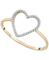 Wrapped Diamond Open Heart Ring (1/20 Ct. T.w.) In 10k Gold, Created For Macy's In Yellow Gold