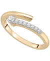 Wrapped Diamond Open Ring (1/6 Ct. T.w.) In 10k Yellow Gold With White Rhodium In Gold