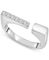 Wrapped Diamond Open Square Ring (1/6 Ct. T.w.) In 10k White Gold, Created For Macy's In White Gold