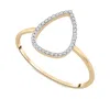 Wrapped Diamond Open Teardrop Ring (1/20 Ct. T.w.) In 10k Gold, Created For Macy's In Gold