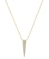 Wrapped Diamond Pave Spike Pendant Necklace (1/10 Ct. T.w.) In 10k Yellow Or White Gold, 15" + 2" Extender, In Yellow Gold