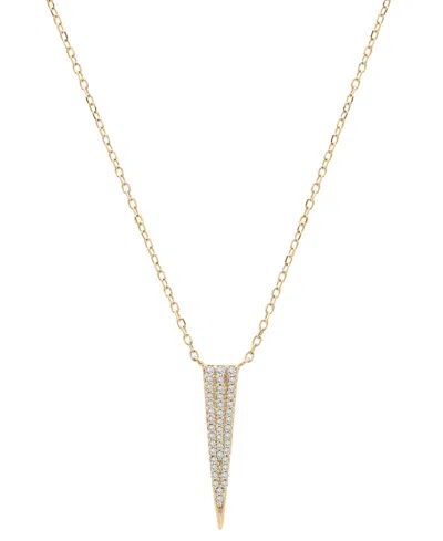 Wrapped Diamond Pave Spike Pendant Necklace (1/10 Ct. T.w.) In 10k Yellow Or White Gold, 15" + 2" Extender, In Yellow Gold