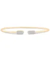 Wrapped Diamond Rectangular Cluster Cuff Bangle Bracelet (1/10 Ct. T.w.) In 10k Gold, Created For Macy's In Yellow Gold