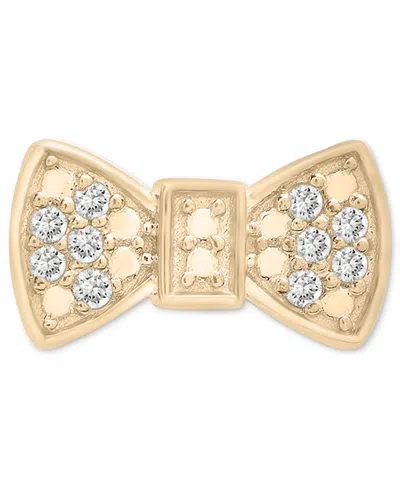 Wrapped Diamond Single Stud Earring (1/20 Ct. T.w.) In 10k White Or Yellow Gold, Exclusively At Macy's In Bow Yellow Gold