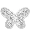 Wrapped Diamond Single Stud Earring (1/20 Ct. T.w.) In 10k White Or Yellow Gold, Exclusively At Macy's In Butterfly White Gold