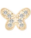 Wrapped Diamond Single Stud Earring (1/20 Ct. T.w.) In 10k White Or Yellow Gold, Exclusively At Macy's In Butterfly Yellow Gold