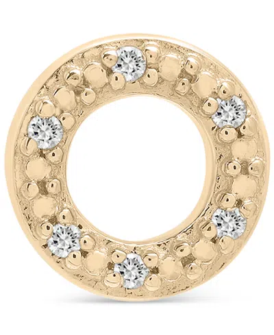 Wrapped Diamond Single Stud Earring (1/20 Ct. T.w.) In 10k White Or Yellow Gold, Exclusively At Macy's In Circle Yellow Gold