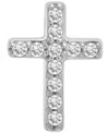 Wrapped Diamond Single Stud Earring (1/20 Ct. T.w.) In 10k White Or Yellow Gold, Exclusively At Macy's In Cross White Gold