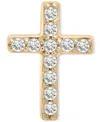 Wrapped Diamond Single Stud Earring (1/20 Ct. T.w.) In 10k White Or Yellow Gold, Exclusively At Macy's In Cross Yellow Gold