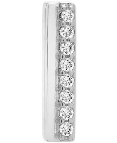 Wrapped Diamond Single Stud Earring (1/20 Ct. T.w.) In 10k White Or Yellow Gold, Exclusively At Macy's In Double Bar White Gold