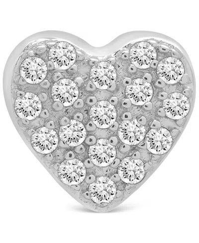 Wrapped Diamond Single Stud Earring (1/20 Ct. T.w.) In 10k White Or Yellow Gold, Exclusively At Macy's In Heart White Gold