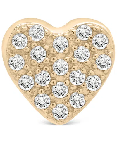 Wrapped Diamond Single Stud Earring (1/20 Ct. T.w.) In 10k White Or Yellow Gold, Exclusively At Macy's In Heart Yellow Gold
