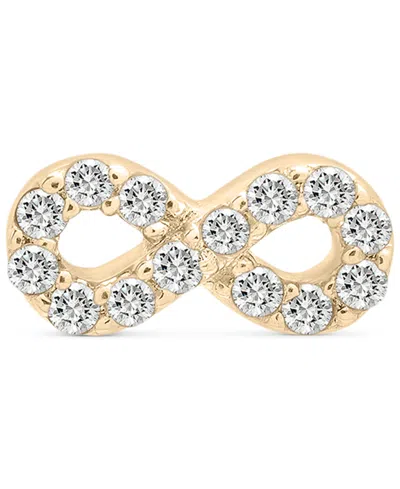 Wrapped Diamond Single Stud Earring (1/20 Ct. T.w.) In 10k White Or Yellow Gold, Exclusively At Macy's In Infinity Yellow Gold