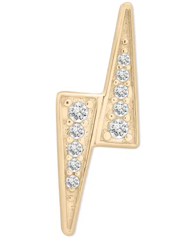Wrapped Diamond Single Stud Earring (1/20 Ct. T.w.) In 10k White Or Yellow Gold, Exclusively At Macy's In Lightening Bolt Yellow Gold