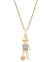 Wrapped Diamond Soccer Boy Pendant Necklace (1/20 Ct. T.w.) In 10k Gold, 18" + 2" Extender, Created For Macy In Gold