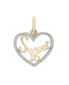 Wrapped Diamond Sweet 16 Heart Charm Pendant (1/20 Ct. T.w.) In 10k Gold, Created For Macy's In Yellow Gold