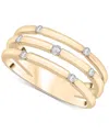 Wrapped Diamond Three Row Stack Look Ring (1/6 Ct. T.w.) In 10k Gold, Created For Macy's In Yellow Gold