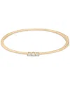 Wrapped Diamond Three Stone Bangle Bracelet (1/4 Ct. T.w.) In 10k Gold, Macy's Exclusive In Gold