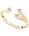Wrapped Diamond Three Stone Cuff Ring (1/10 Ct. T.w.) In 10k Gold, Created For Macy's In Yellow Gold