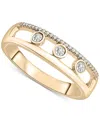 Wrapped Diamond Tri-bezel Openwork Ring (1/6 Ct. T.w.) In 10k Gold, Created For Macy's In Yellow Gold