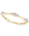 Wrapped Diamond Tri-cluster Narrow Stack Band (1/4 Ct. T.w.) In 10k Gold, Created For Macy's In Yellow Gold