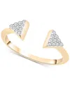 Wrapped Diamond Triangle Cluster Cuff Ring (1/6 Ct. T.w.) In 10k Gold, Created For Macy's In Yellow Gold