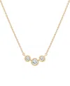 Wrapped Diamond Triple Bezel 17" Pendant Necklace (1/4 Ct. T.w.) In 10k Gold, Created For Macy's In Yellow Gold