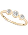 Wrapped Diamond Triple Bezel Ring (1/4 Ct. T.w.) In 10k Gold, Created For Macy's In Yellow Gold