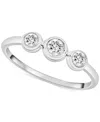 Wrapped Diamond Triple Bezel Ring (1/4 Ct. T.w.) In 10k Gold Or 10k White Gold, Created For Macy's In Gold