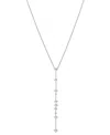 Wrapped Diamond Vertical Line Lariat Necklace (1/3 Ct. T.w.) In 10k White Gold, 17" + 1" Extender, Created F In Gold