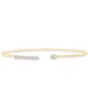 Wrapped Diamond Wire Cuff Bangle Bracelet (1/4 Ct. T.w.) In 14k Gold, Created For Macy's In Yellow Gold