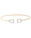 Wrapped Double Lock Bangle Bracelet (1/4 Ct. T.w.) In 10k Yellow Gold In Gold