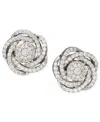 Wrapped In Love , 14k White Gold Diamond Pave Knot Earrings (1 Ct. T.w.), Created For Macy's In White Gold